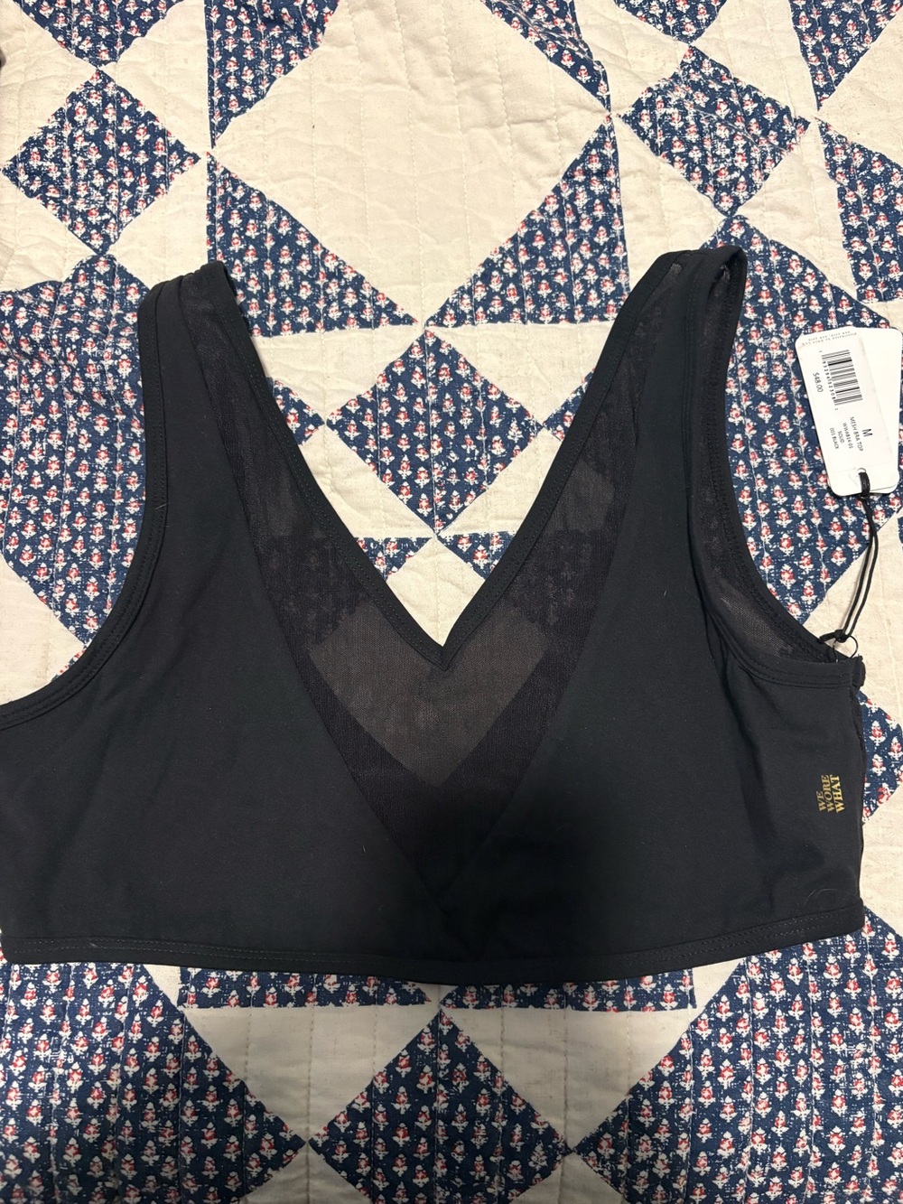 WeWoreWhat Mesh Bra Top Medium Black New with Tags